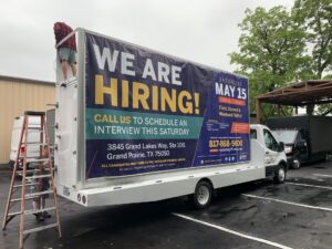 Recruiting marketing campaign mobile billboard